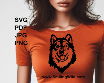 Malamute svg cuttable clip art face design, dog vector graphic