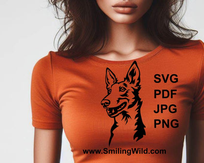 Podenco Andaluz svg dog vector graphic clip art, Podenco dog digital vector graphic file