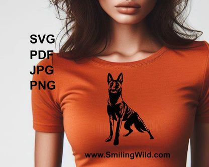 Dutch shepherd svg dog vector clip art