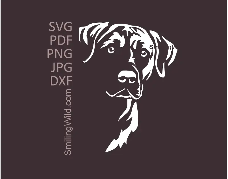 Realistic black mouth cur SVG png, dxf vector art for Cricut and laser cutting