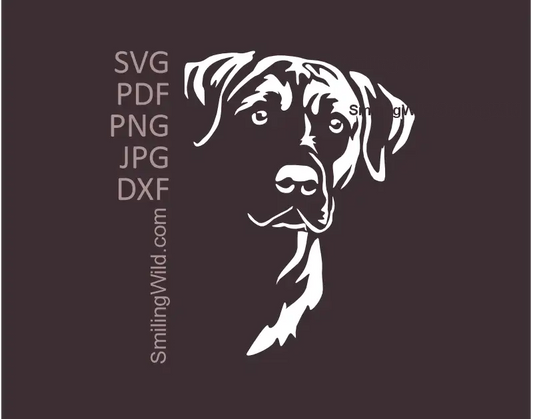 Realistic black mouth cur SVG png, dxf vector art for Cricut and laser cutting
