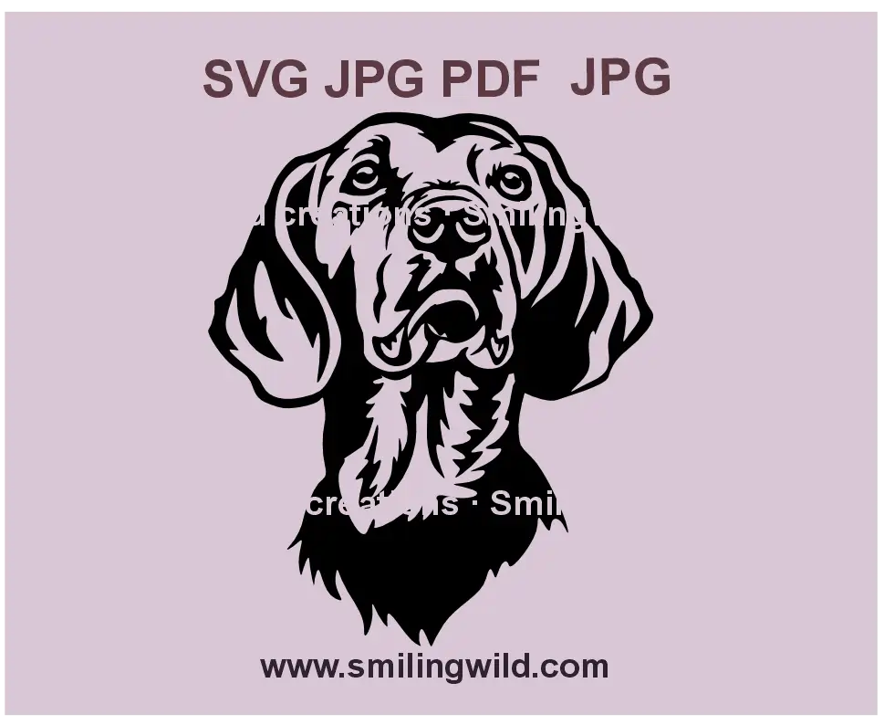 Schiller Hound hunting dog clipart featuring a detailed vector design of the Swedish hunting breed, ideal for crafting and engraving