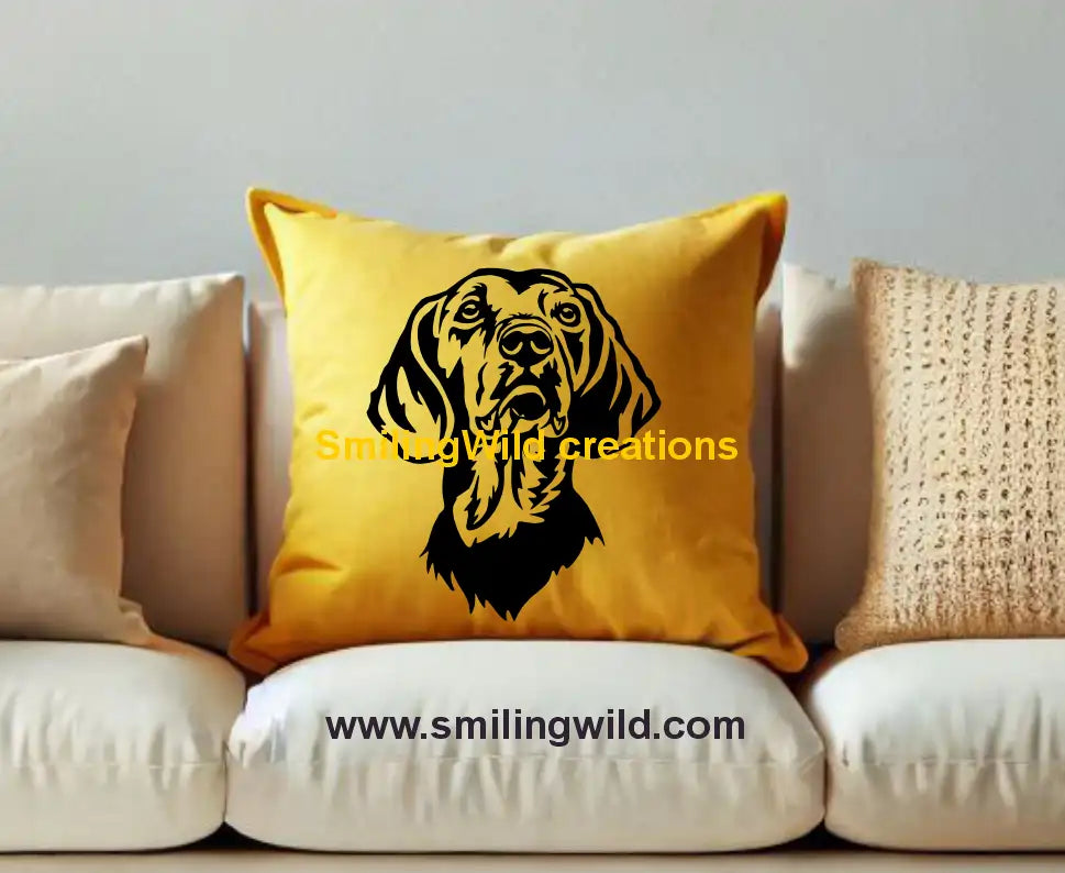 Schiller Hound SVG files for laser engraving, showcasing a realistic face design of this loyal and powerful hunting dog