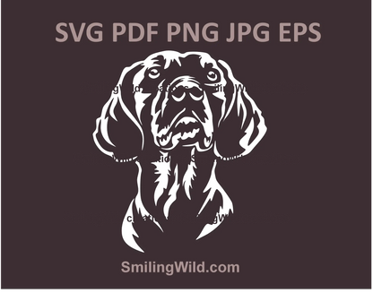 Schiller Hound SVG PNG vector graphic clipart, featuring a detailed design of the Swedish hunting dog for laser cutting and crafting