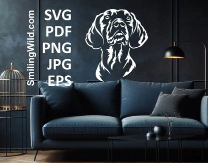 Schiller Hound black and white clipart showcasing the Swedish hunting dog breed, perfect for Cricut and crafting projects