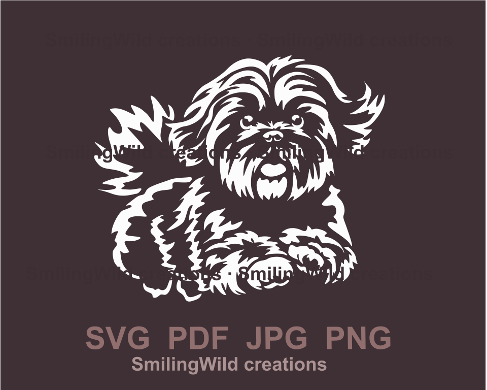 jumping shih tzu in white vector art