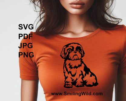 shih tzu as it looks printed on a shirt