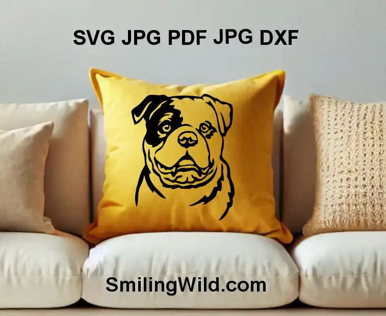Vector clipart of American Bulldog in PNG format for pet-themed engraving and crafts