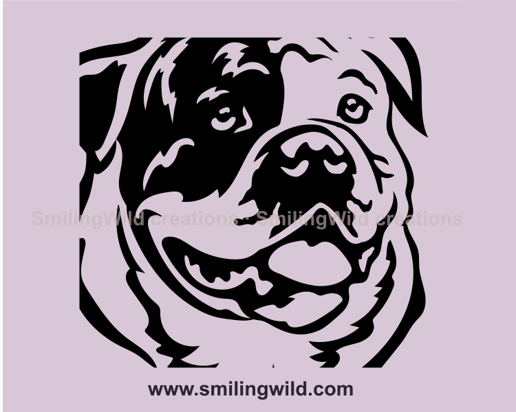 American bulldog digital portrait