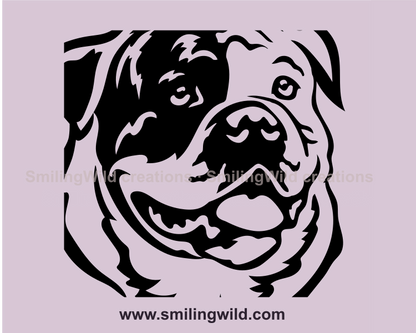 American bulldog digital portrait