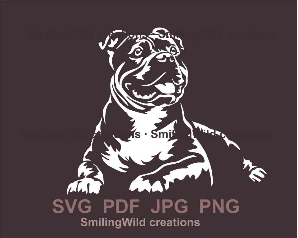 American bully lying portrait prezented by svg file special approach