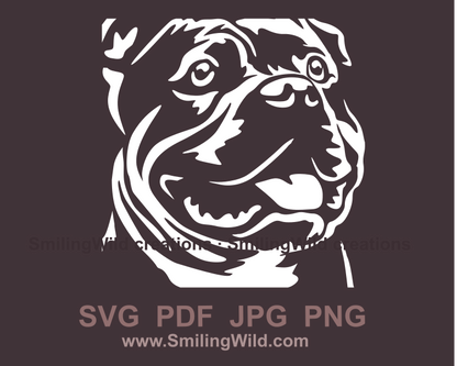 American bully white graphical portrait