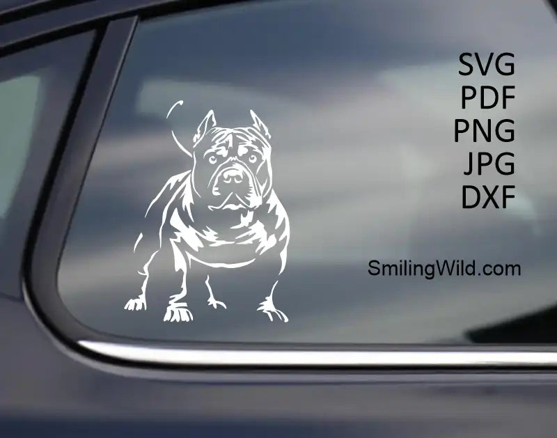 American Bully vector graphic white clipart files for cut file and crafting projects
