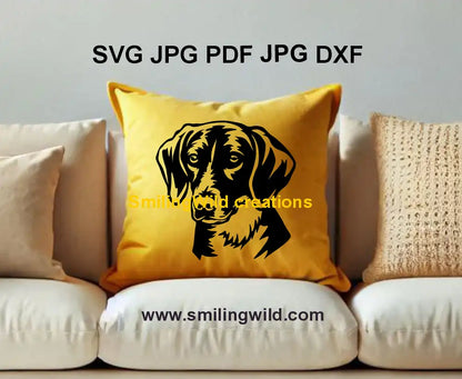 High-quality American Foxhound vector clipart for precise laser engraving and Cricut cutting, showcasing a realistic hunting dog head portrait