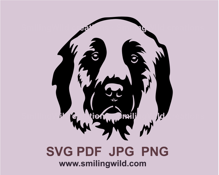 Anatolian shepherd face portrait made as a smooth vector graphic