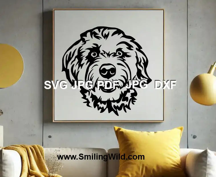 Aussiedoodle DXF file for Cricut and Glowforge laser projects
