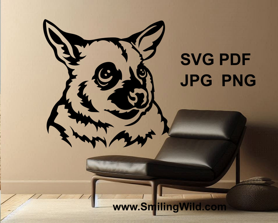 australian possum unique svg portrait for craft design