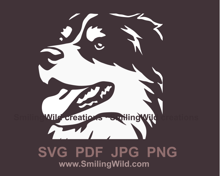 white vector art of as australian shepherd