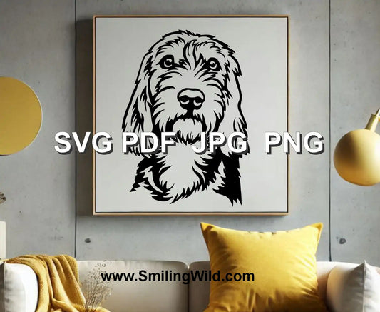 Realistic Barak Hound SVG and dxf vector clipart, perfect for laser engraving and Cricut projects