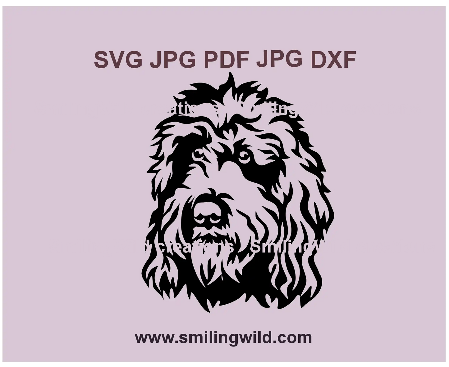 Barbet SVG PNG DXF portrait, black water hunting dog vector clipart for Cricut, Silhouette, and laser cutting crafts, perfect for custom DIY projects