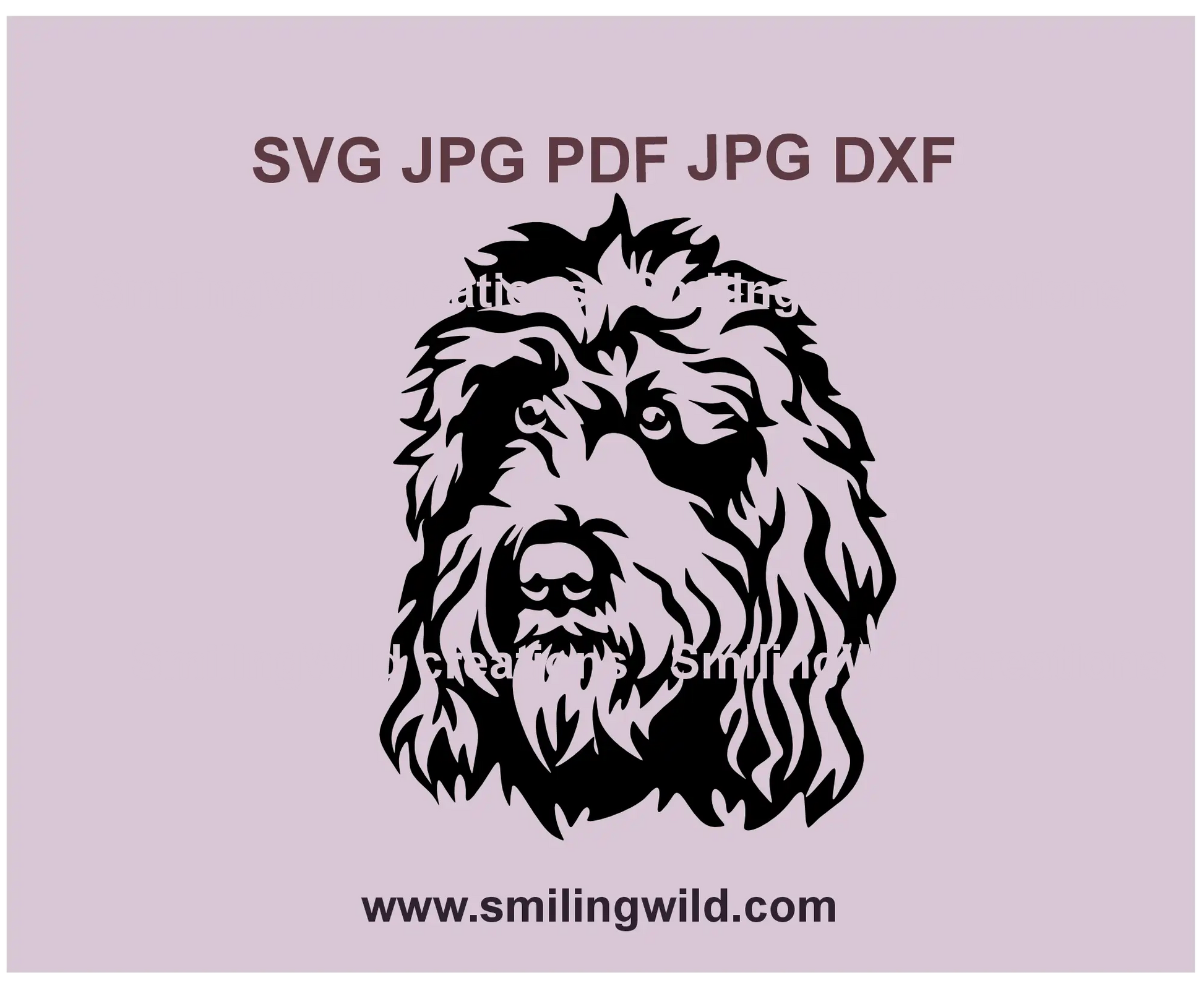 Barbet SVG PNG DXF portrait, black water hunting dog vector clipart for Cricut, Silhouette, and laser cutting crafts, perfect for custom DIY projects