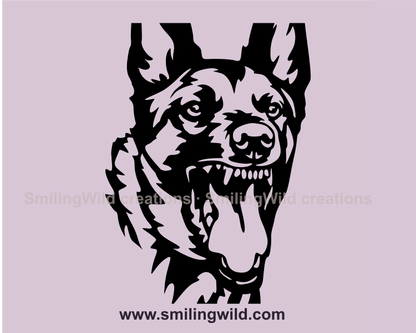 barking dog face design in close up position