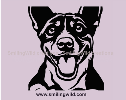 smiling basenji graphic porrait