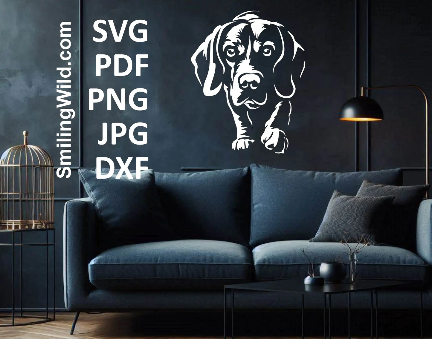 Beagle dog vector graphics in black and white, ideal for creating custom glass etching, embroidery files, and Cricut/Silhouette projects