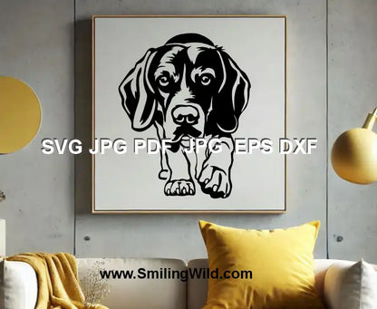 Beagle Dog SVG PNG DXF – Hunting dog digital file for Cricut, Glowforge, and laser cut engraving projects