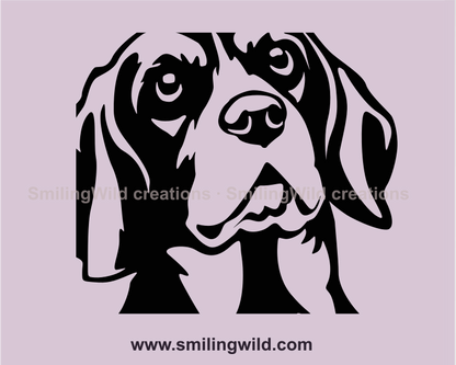 beagle face in graphic art