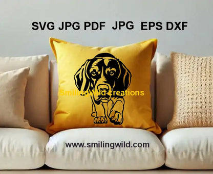 Beagle Clipart SVG – dog Black portrait design for custom fabric decor and decals, Silhouette crafts, and engraving