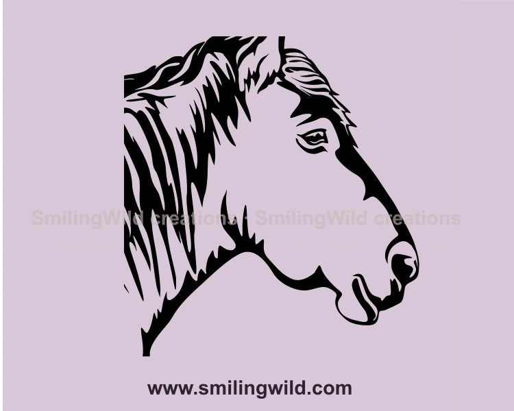 Belgian draft horse head portrait for craftwork