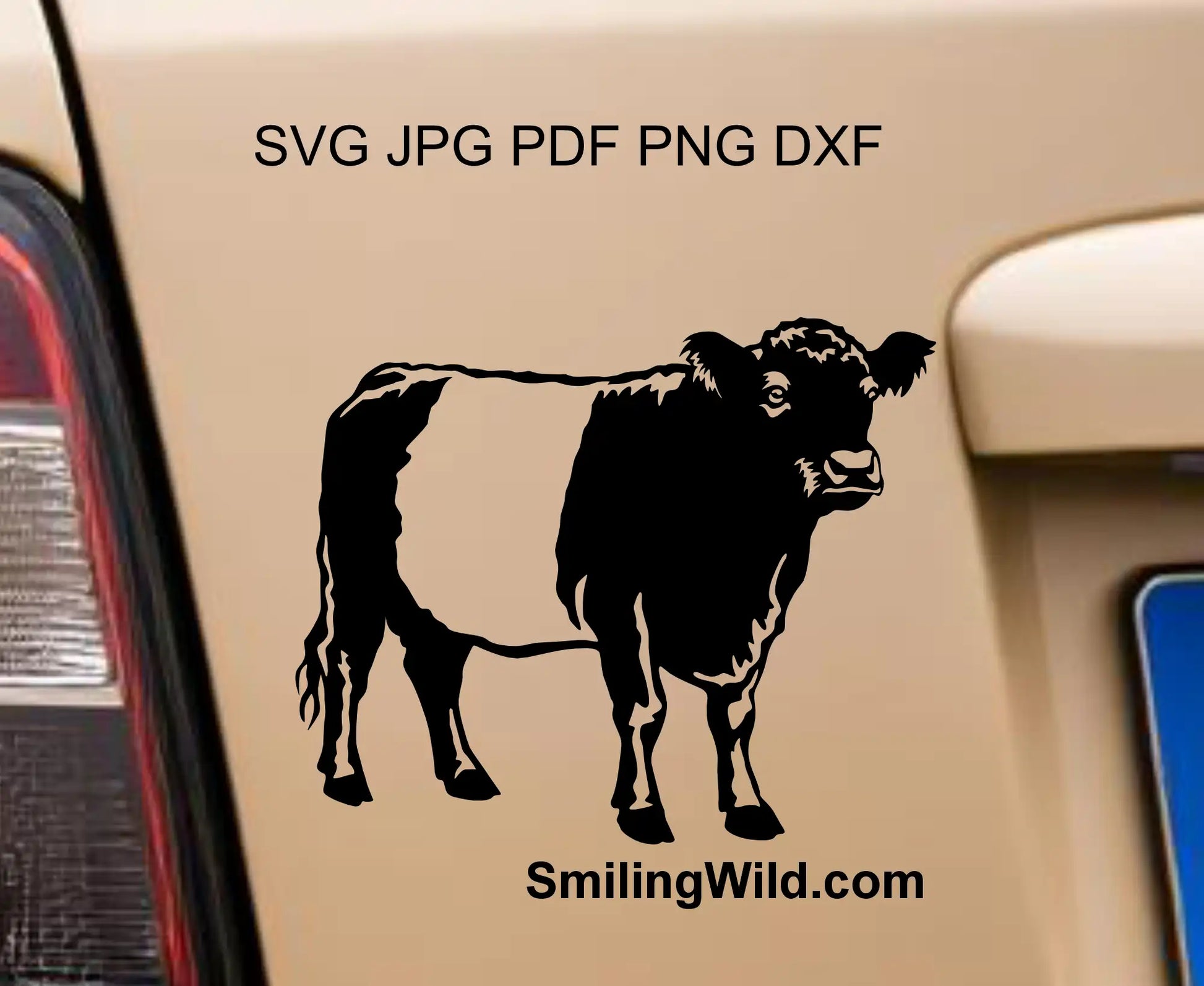 Preview image of Galloway cattle svg, png and dxf vector graphic art file for cutting.
