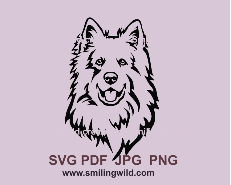 smiing berger blanc suisse graphic clip art design