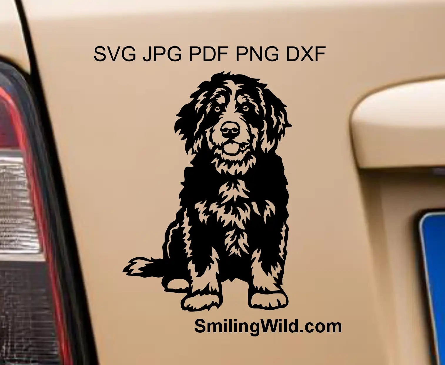 Bernedoodle dog svg and png cut file for vinyl stickers and custom wooden signs