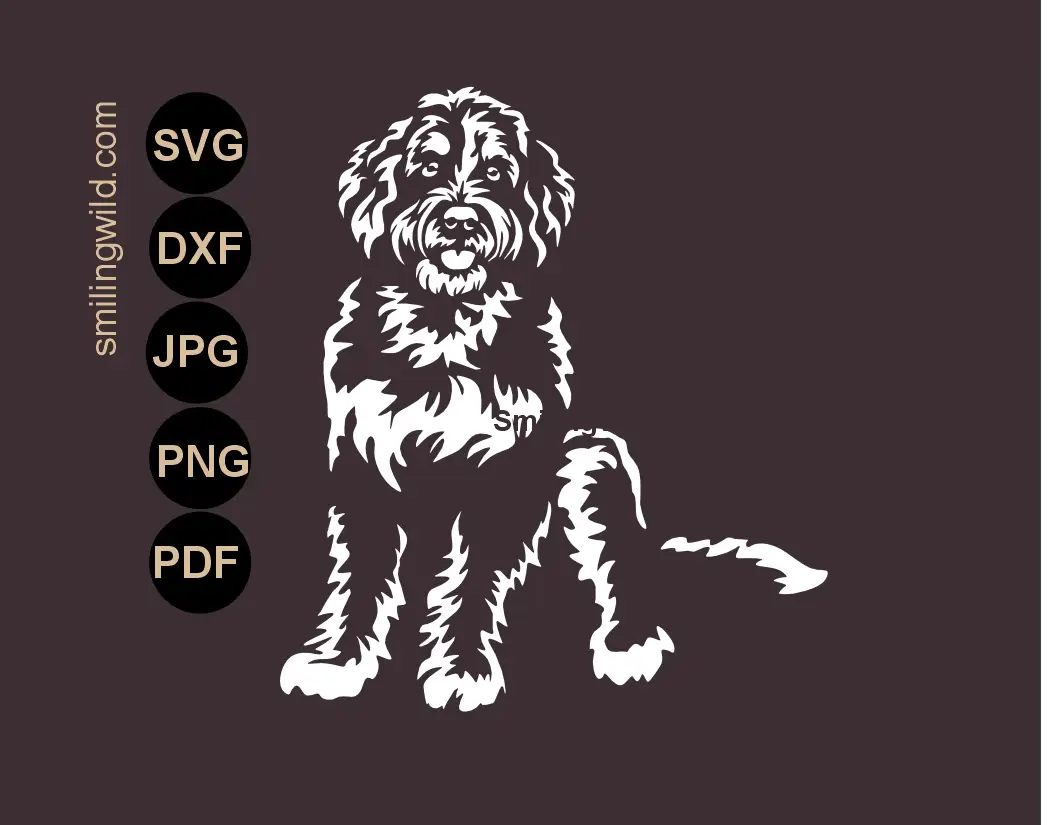 Full body Bernedoodle Dog SVG clipart for vinyl decals and stickers.