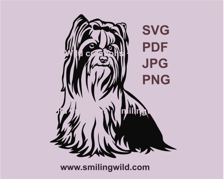 biewer terrier dog svg png clip art full body design