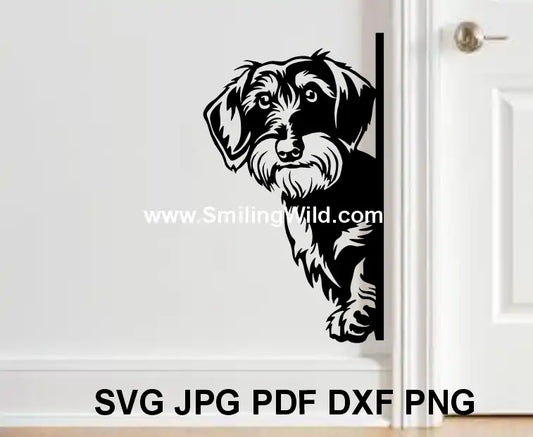 dachshund dog corner SVG clipart – High-quality black vector graphic for personalized crafts and decor.
