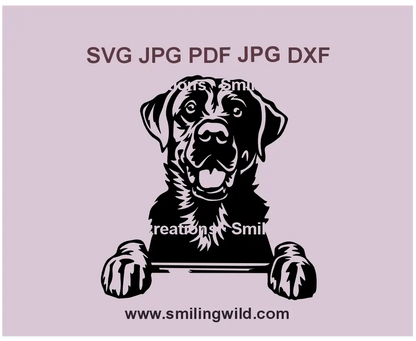 High-quality Black Labrador Retriever lab clipart digital download in SVG, PNG, and DXF formats –  for Cricut, laser cutting, and engraving projects