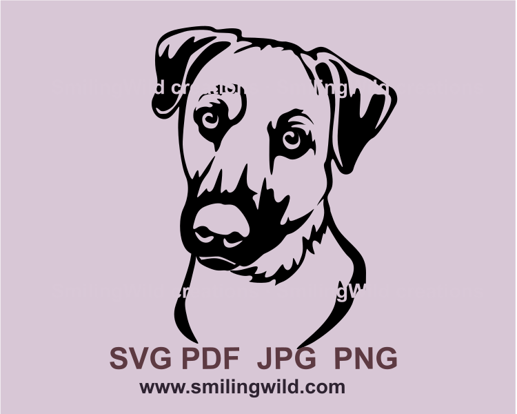 black mouth cur faec graphic design in a black color