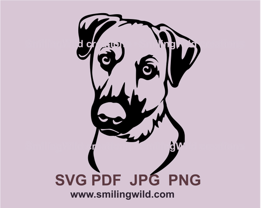 black mouth cur faec graphic design in a black color