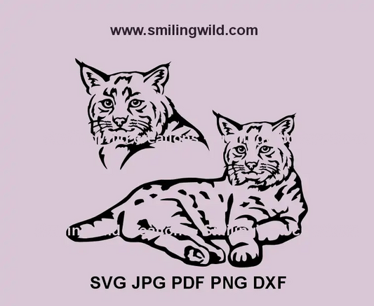 Bobcat face vector clipart – high-quality forest animal design for Cricut, laser cutting, and engraving projects