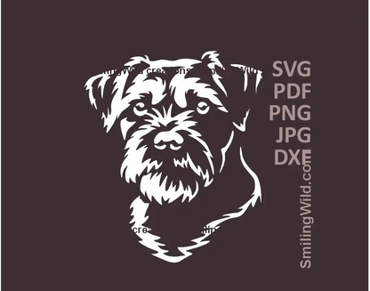 White Border Terrier dog SVG png dxf clipart of head portrait – vector file for Cricut & laser cutting