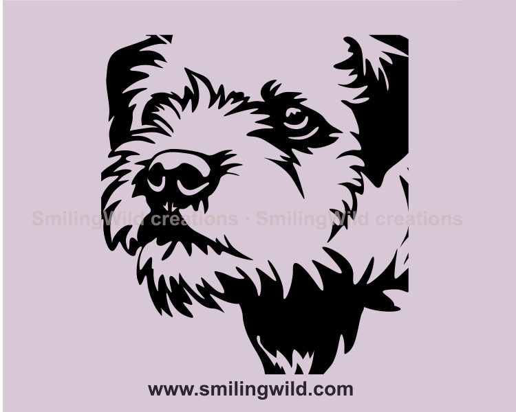 border terrier face design