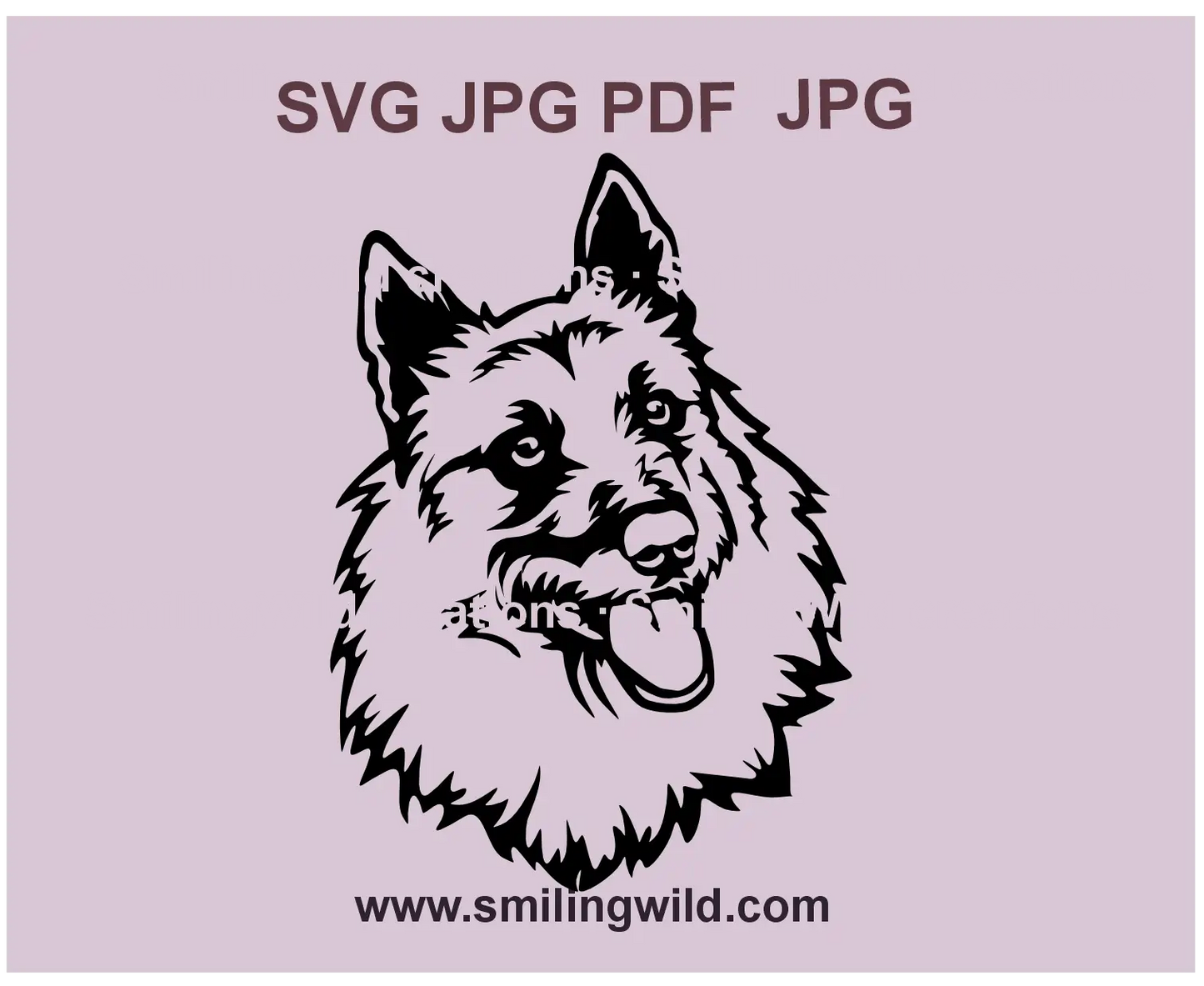 Bouvier des Ardennes dog svg, png and dxf vector design in black, perfect for laser cutting and engraving projects