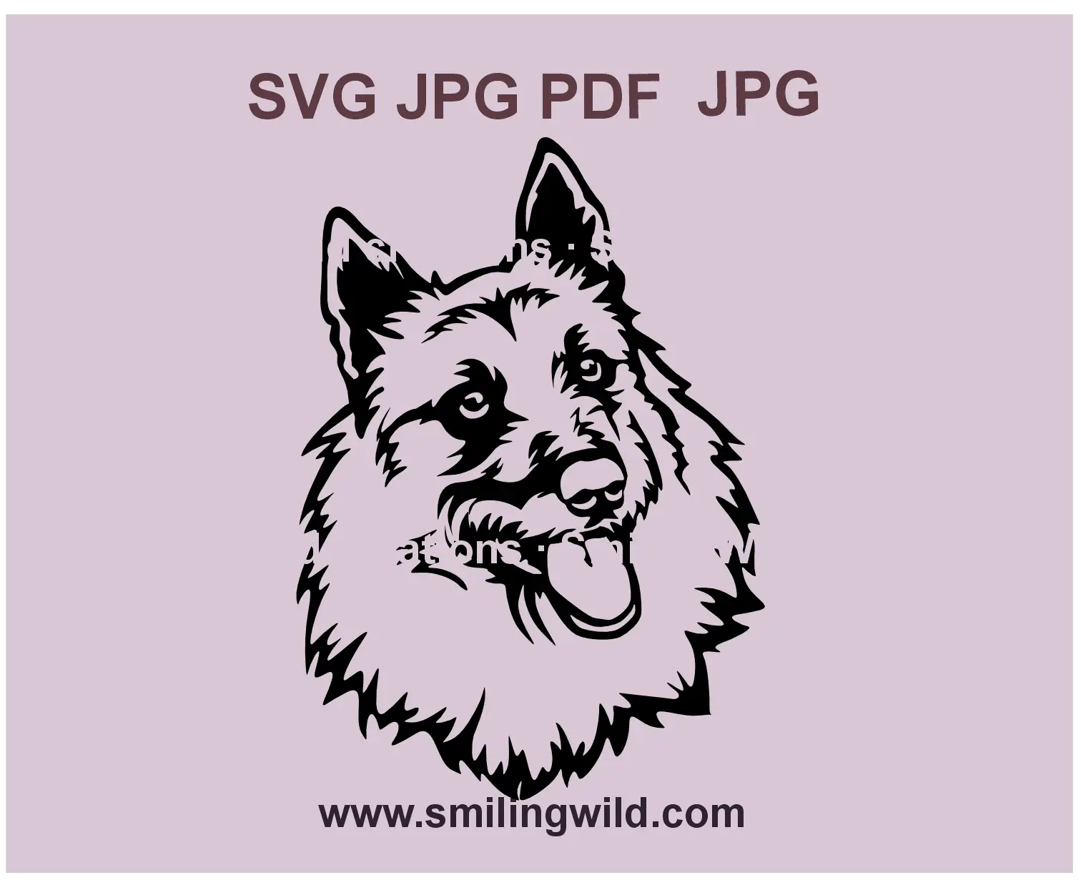 Bouvier des Ardennes dog svg, png and dxf vector design in black, perfect for laser cutting and engraving projects