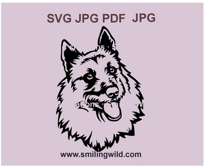 Bouvier des Ardennes dog svg, png and dxf vector design in black, perfect for laser cutting and engraving projects