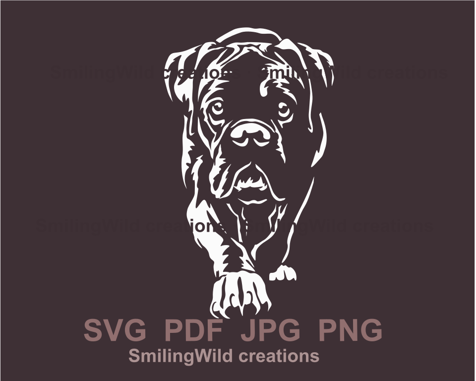 boxer dog vector clip art design suitable for applications in white color