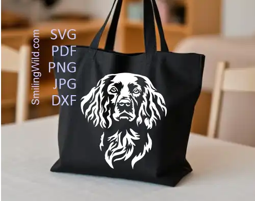 Boykin Spaniel detailed realistic head portrait in white vector and png files for cutting