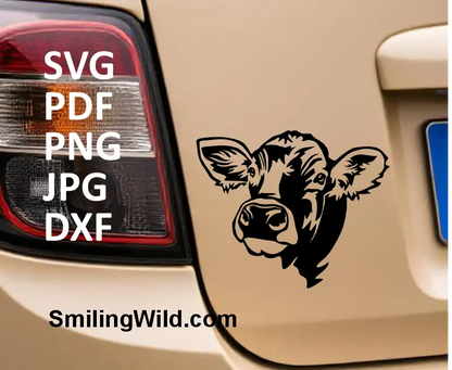 Braunvieh cattle SVG and png digital cut file – realistic livestock vector graphic for Cricut and laser cutting